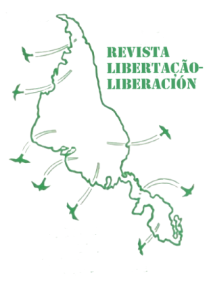 America Latina de cabeça para baixo, mostrando subversão, com pássaros simbolizando busca por libertação...